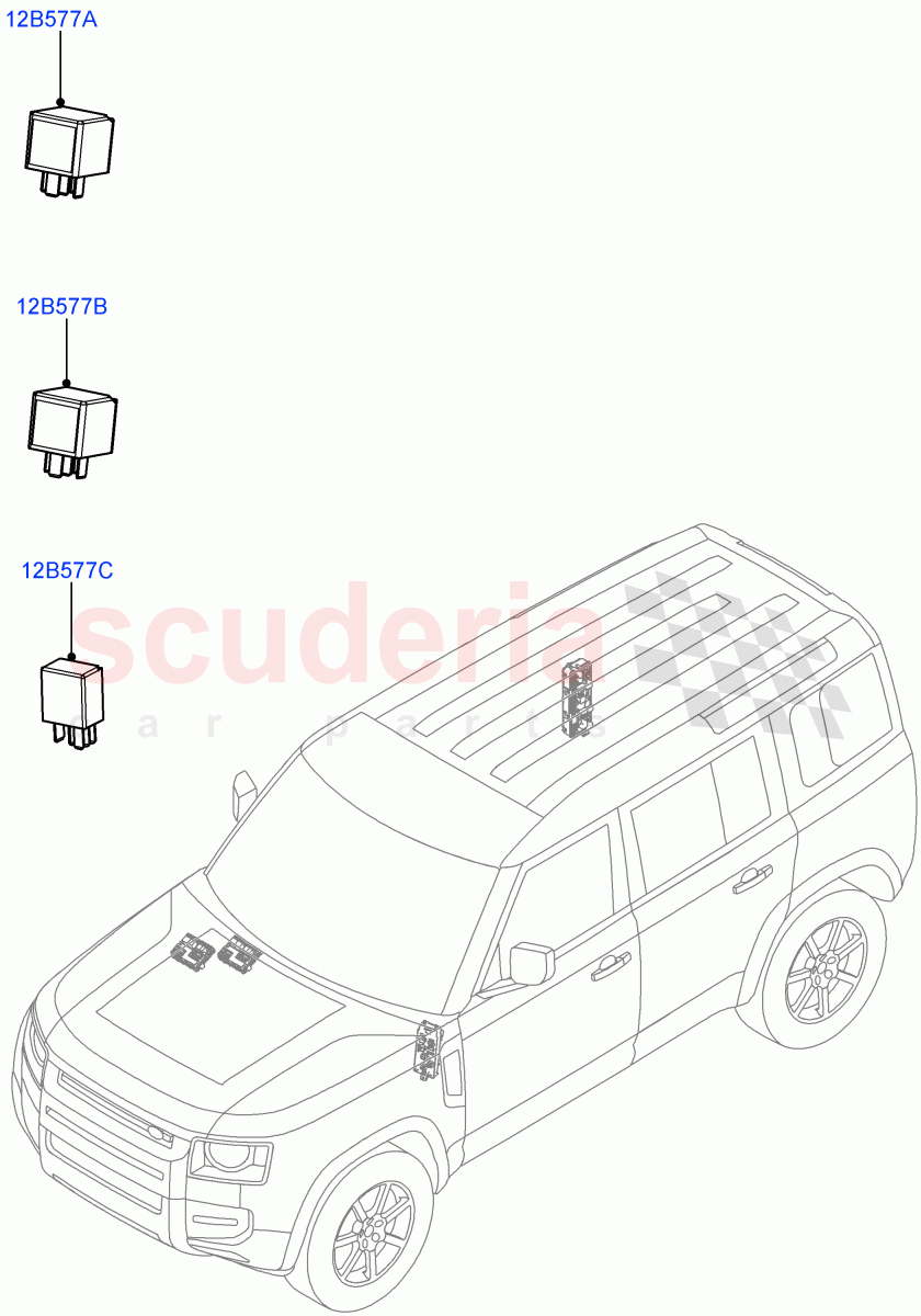 Relays of Land Rover Land Rover Defender (2020+) [3.0 I6 Turbo Petrol AJ20P6]