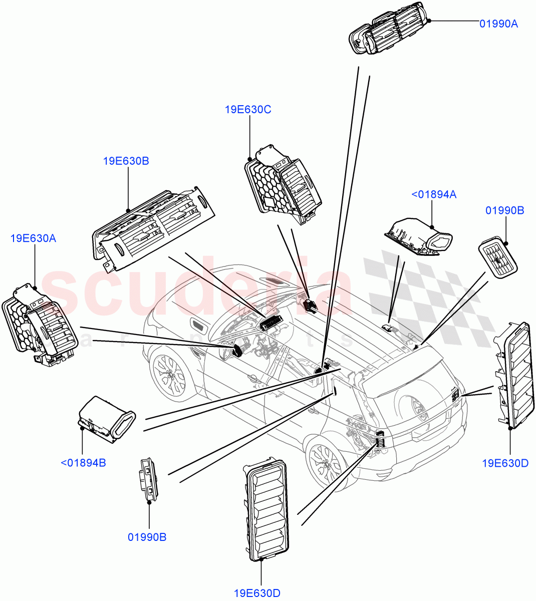 Air Vents, Louvres And Ducts (External Components) of Land Rover Land Rover Range Rover Sport (2014+) [3.0 Diesel 24V DOHC TC]