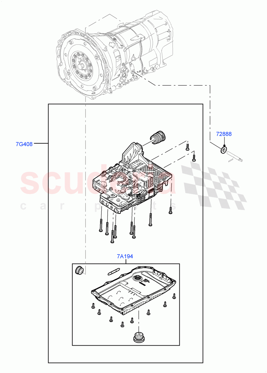 Valve Body - Main Control & Servo's (Nitra Plant Build) (3.0 V6 Diesel, 8 Speed Auto Trans ZF 8HP70 4WD, 3.0L DOHC GDI SC V6 PETROL, 2.0L I4 DSL HIGH DOHC AJ200, 5.0 Petrol AJ133 DOHC CDA) ((V) FROMK2000001) of Land Rover Land Rover Defender (2020+) [2.0 Turbo Petrol AJ200P]