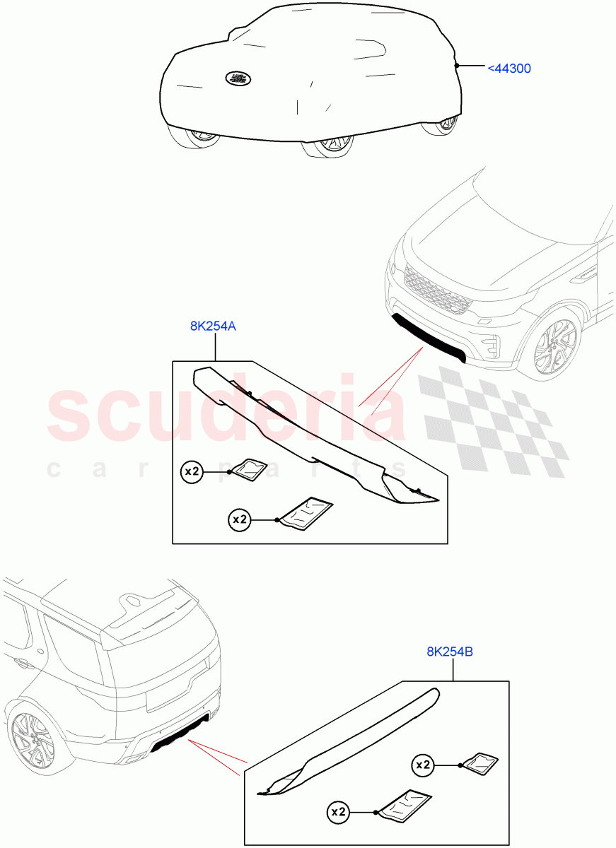 Exterior Body Protection (Solihull Plant Build, Nitra Plant Build) of Land Rover Land Rover Discovery 5 (2017+) [2.0 Turbo Petrol AJ200P]