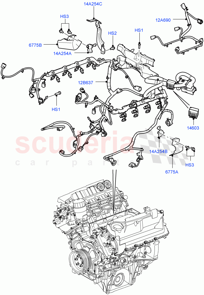 Electrical Wiring - Engine And Dash (5.0L OHC SGDI SC V8 Petrol - AJ133) ((V) FROMAA000001) of Land Rover Land Rover Range Rover (2010-2012) [5.0 OHC SGDI SC V8 Petrol]