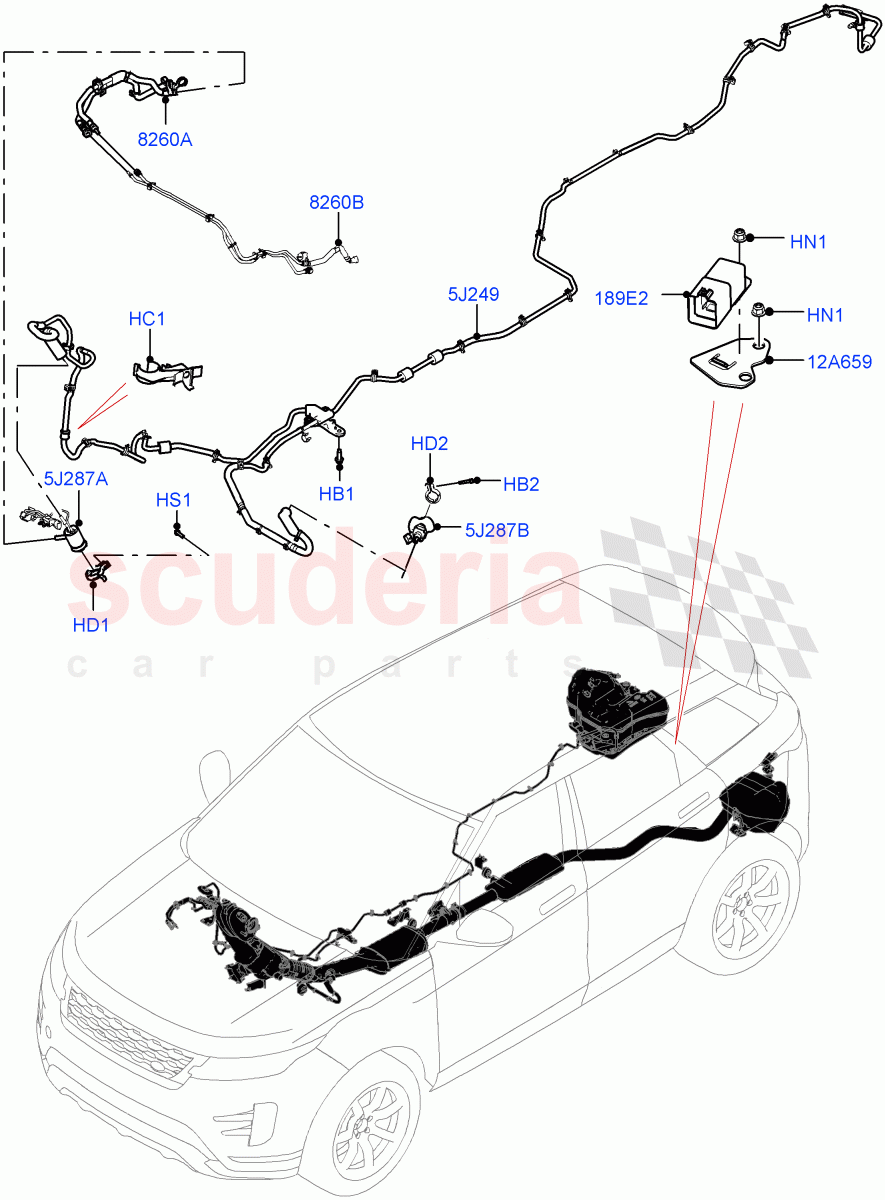 Exhaust Fluid Injection System (Injector and Control Unit) (2.0L AJ21D4 Diesel Mid, Itatiaia (Brazil), With Diesel Exh Fluid Emission Tank) of Land Rover Land Rover Range Rover Evoque (2019+) [2.0 Turbo Diesel AJ21D4]