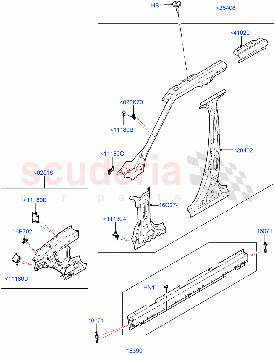 Side Panels - Inner (Middle - Front) of Land Rover Land Rover Range Rover (2022+) [3.0 I6 Turbo Petrol AJ20P6]