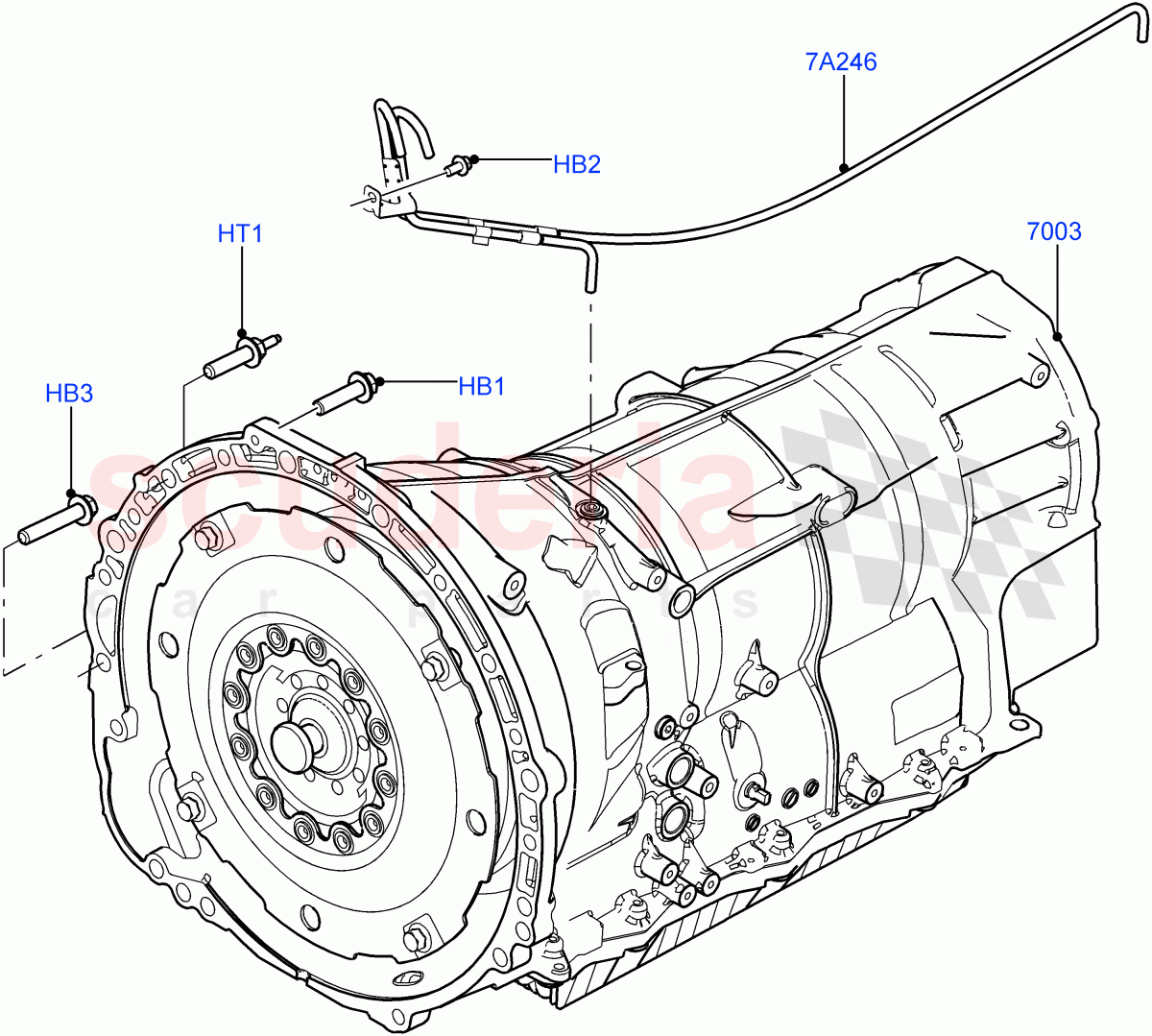 Auto Trans Assy & Speedometer Drive (3.0 V6 Diesel, 8 Speed Auto Trans ZF 8HP70 4WD) ((V) FROMCA000001) of Land Rover Land Rover Discovery 4 (2010-2016) [5.0 OHC SGDI NA V8 Petrol]