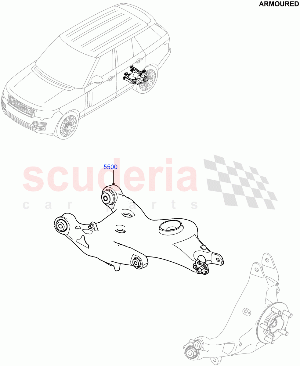 Rear Suspension Arms (Armoured) ((V) FROMEA000001) of Land Rover Land Rover Range Rover (2012-2021) [3.0 DOHC GDI SC V6 Petrol]