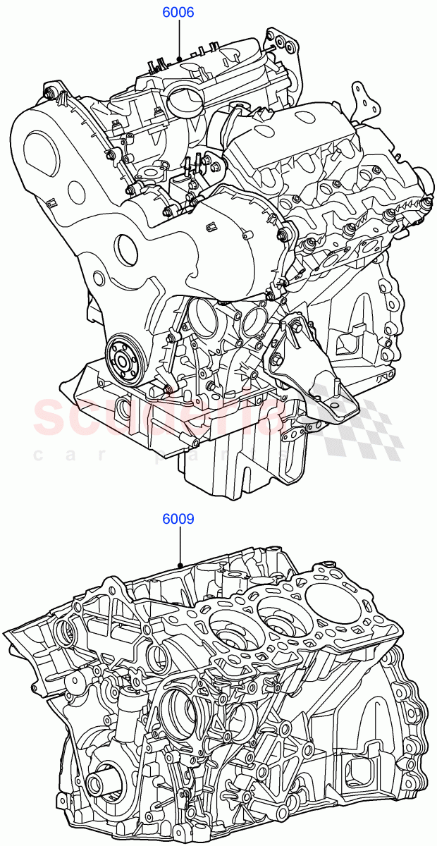 Service Engine And Short Block (Solihull Plant Build) (3.0 V6 Diesel) ((V) FROMAA000001) of Land Rover Land Rover Range Rover (2012-2021) [3.0 Diesel 24V DOHC TC]