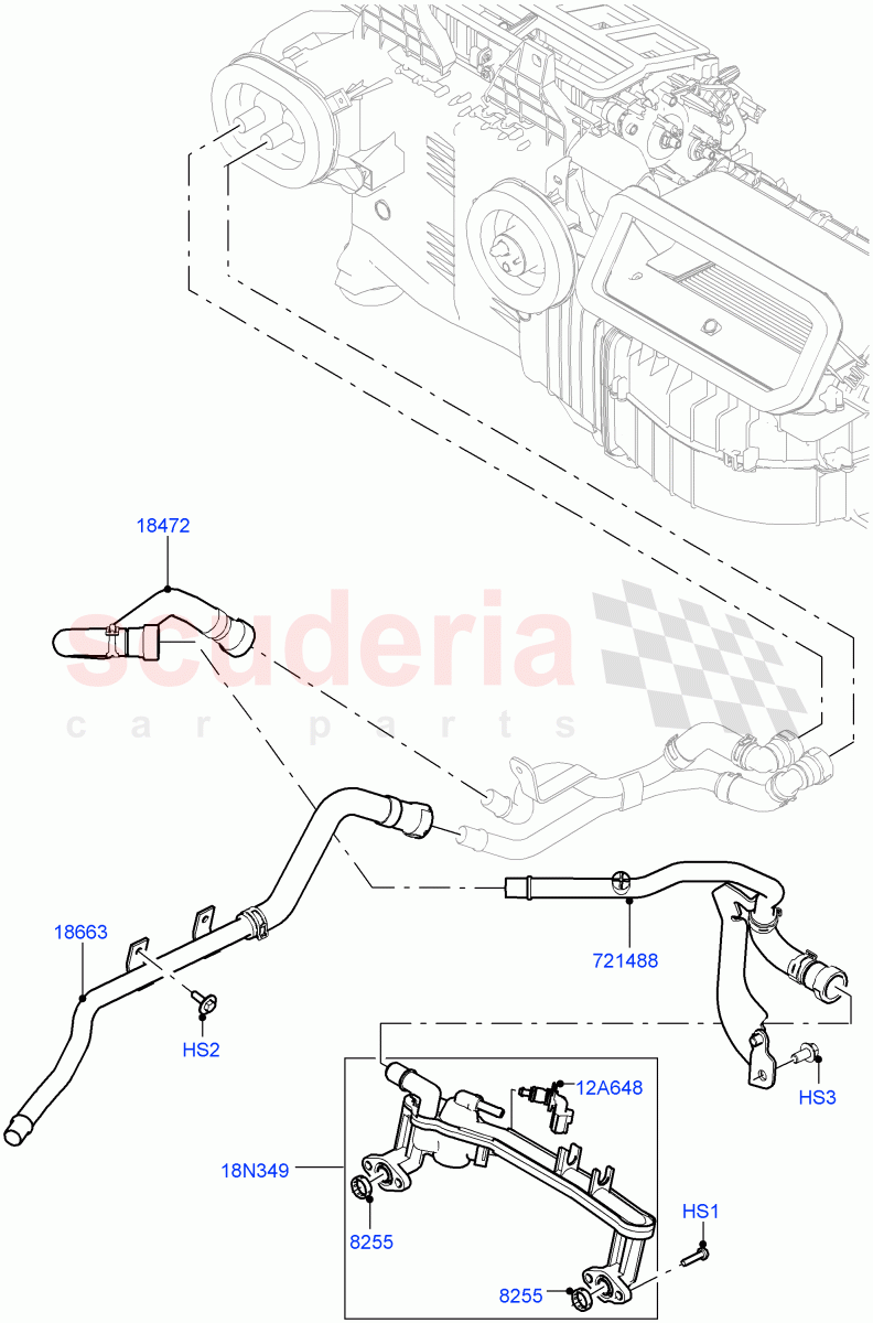 Heater Hoses (Front) (5.0L OHC SGDI NA V8 Petrol - AJ133, With Ptc Heater, 5.0L OHC SGDI SC V8 Petrol - AJ133, With Fresh Air Heater) ((V) TOHA999999) of Land Rover Land Rover Range Rover (2012-2021) [2.0 Turbo Petrol GTDI]
