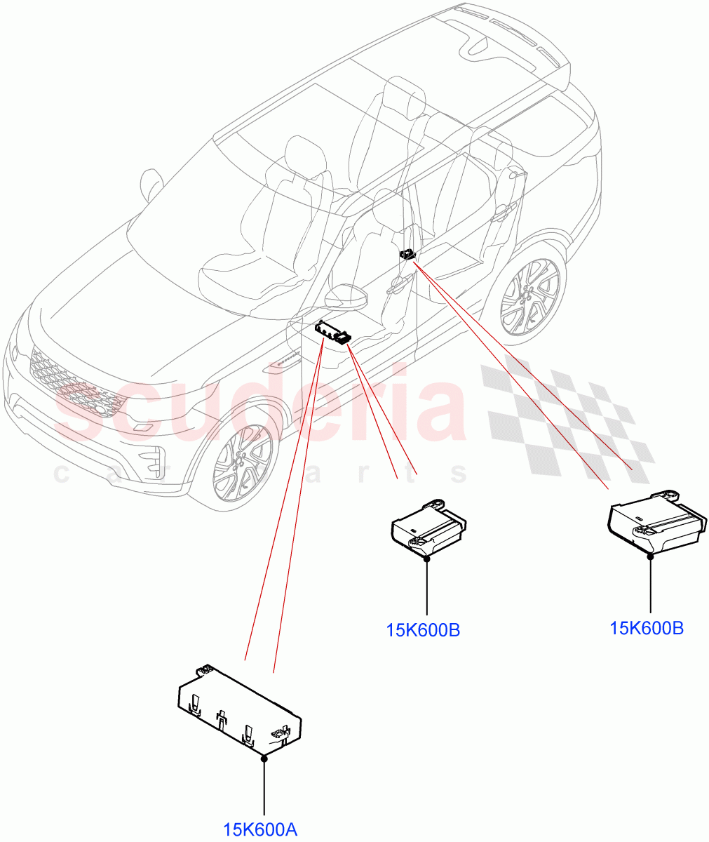 Vehicle Modules And Sensors (Seats, Solihull Plant Build) ((V) FROMHA000001) of Land Rover Land Rover Discovery 5 (2017+) [3.0 Diesel 24V DOHC TC]