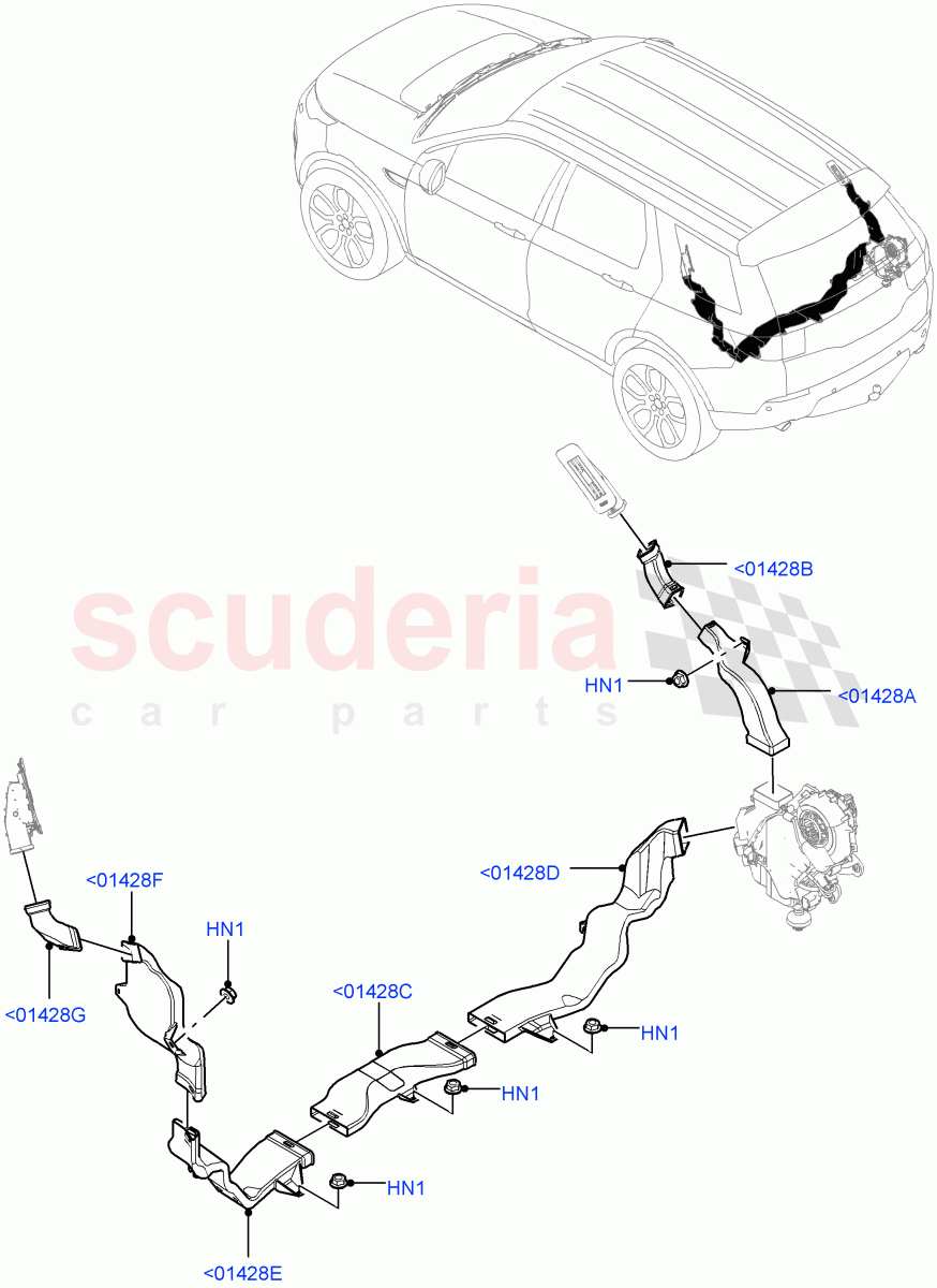 Air Vents, Louvres And Ducts (Internal Components) (Halewood (UK), Climate Control - Chiller Unit) of Land Rover Land Rover Discovery Sport (2015+) [2.0 Turbo Diesel]