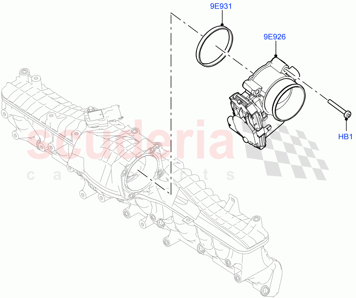 Throttle Housing (3.0L AJ20D6 Diesel High) ((V) FROMLA000001) of Land Rover Land Rover Range Rover Sport (2014+) [3.0 I6 Turbo Diesel AJ20D6]