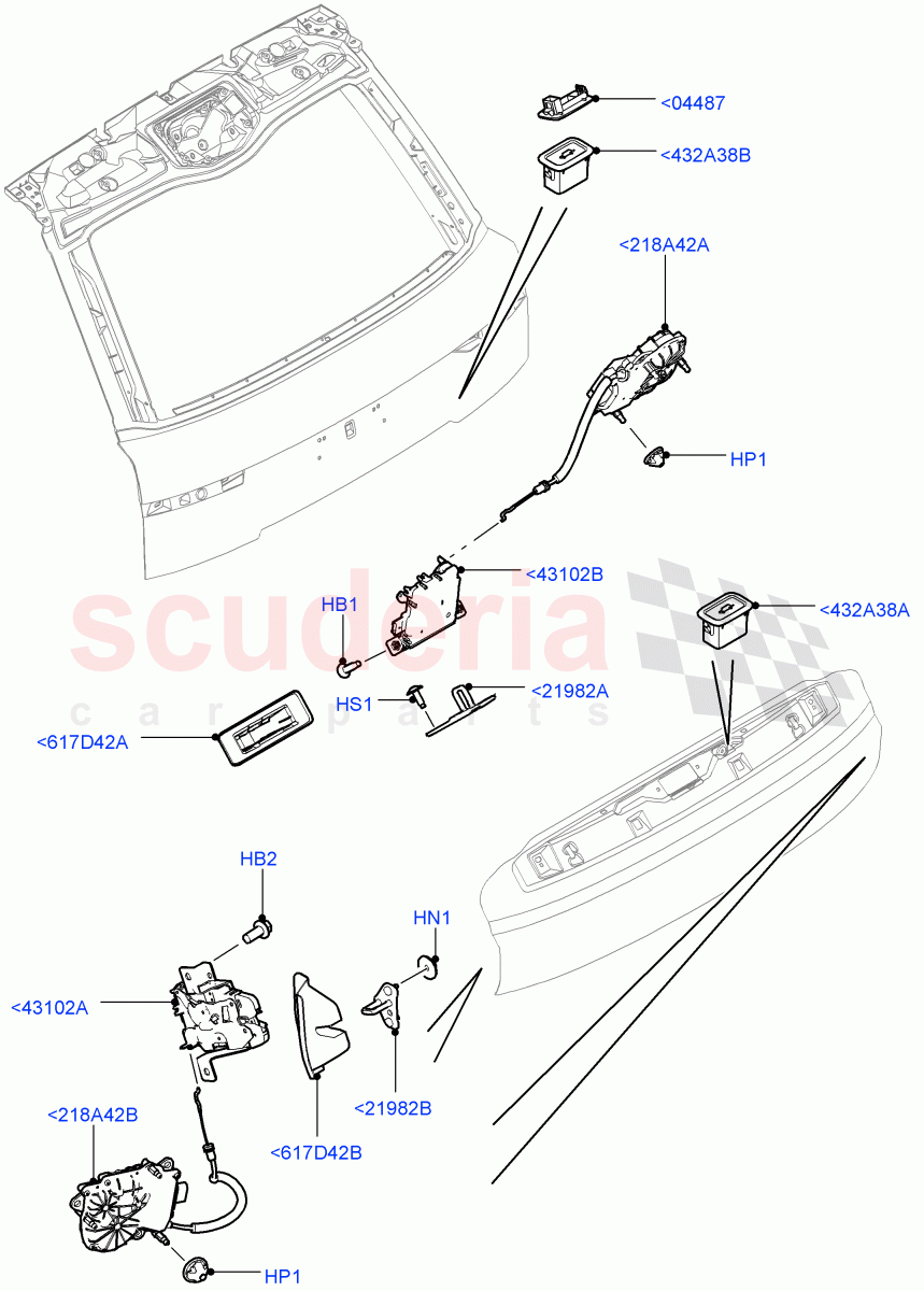 Luggage Compt/Tailgte Lock Controls of Land Rover Land Rover Range Rover (2012-2021) [4.4 DOHC Diesel V8 DITC]
