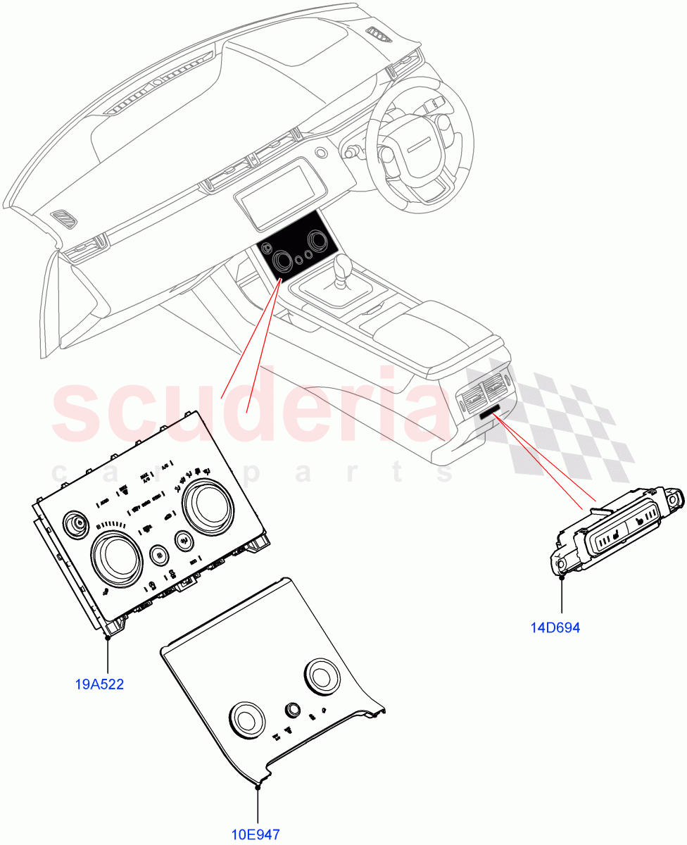 Heater & Air Conditioning Controls (Itatiaia (Brazil)) of Land Rover Land Rover Range Rover Evoque (2019+) [2.0 Turbo Diesel AJ21D4]