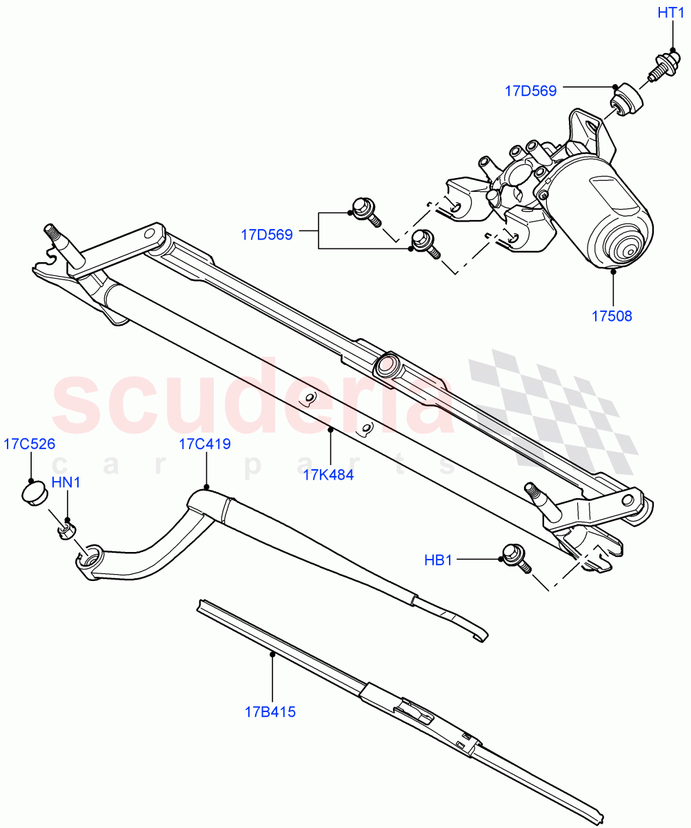 Windscreen Wiper ((V) TO9A999999) of Land Rover Land Rover Range Rover Sport (2005-2009) [2.7 Diesel V6]