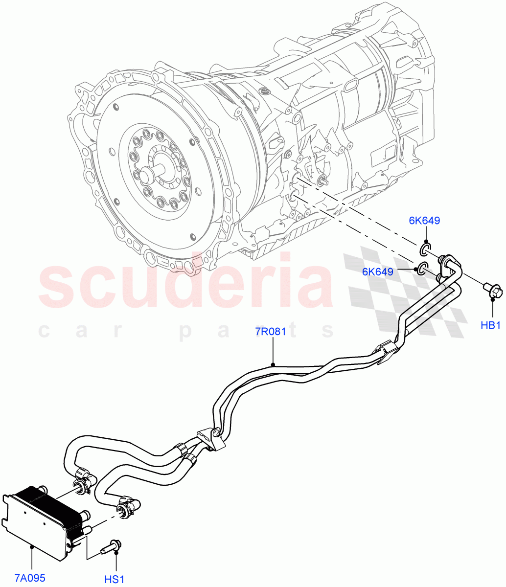 Transmission Cooling Systems (Solihull Plant Build) (2.0L I4 High DOHC AJ200 Petrol, 8 Speed Auto Trans ZF 8HP45) ((V) FROMJA000001) of Land Rover Land Rover Discovery 5 (2017+) [3.0 DOHC GDI SC V6 Petrol]