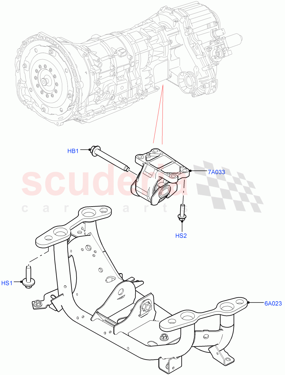 Transmission Mounting (3.0L AJ20P6 Petrol High) ((V) FROMKA000001) of Land Rover Land Rover Range Rover Sport (2014+) [2.0 Turbo Diesel]