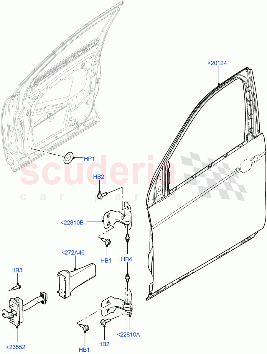 Front Doors, Hinges & Weatherstrips (Door Assembly And Hinges) (Halewood (UK)) of Land Rover Land Rover Discovery Sport (2015+) [2.0 Turbo Diesel]