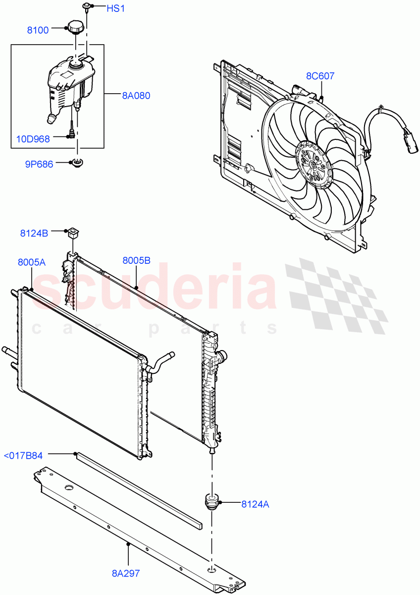 Radiator/Coolant Overflow Container (2.0L AJ20P4 Petrol E100 PTA, Itatiaia (Brazil)) ((V) FROMLT000001) of Land Rover Land Rover Discovery Sport (2015+) [2.0 Turbo Petrol AJ200P]