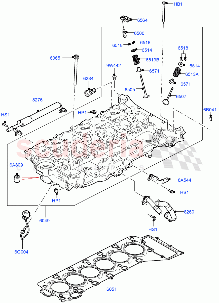 Cylinder Head (3.0L AJ20P6 Petrol High) ((V) FROMKA000001) of Land Rover Land Rover Range Rover (2012-2021) [3.0 I6 Turbo Petrol AJ20P6]