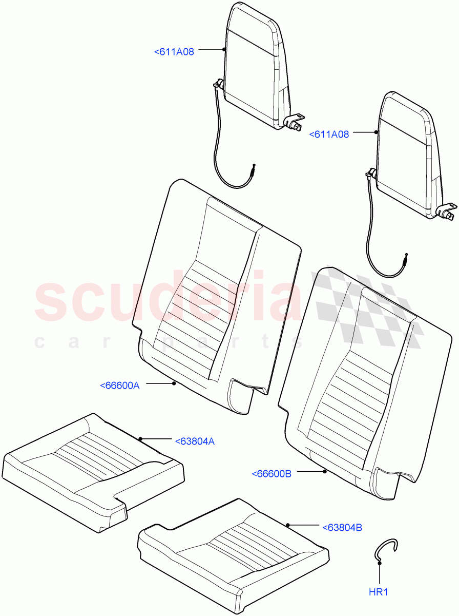 Rear Seat Covers (Taurus Leather Perforated, Itatiaia (Brazil), Third Row Dual Individual Seat) ((V) FROMGT000001) of Land Rover Land Rover Discovery Sport (2015+) [2.0 Turbo Diesel]