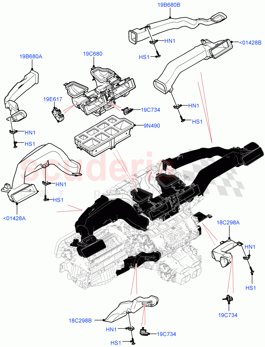 Air Vents, Louvres And Ducts (Facia) of Land Rover Land Rover Range Rover (2022+) [3.0 I6 Turbo Petrol AJ20P6]