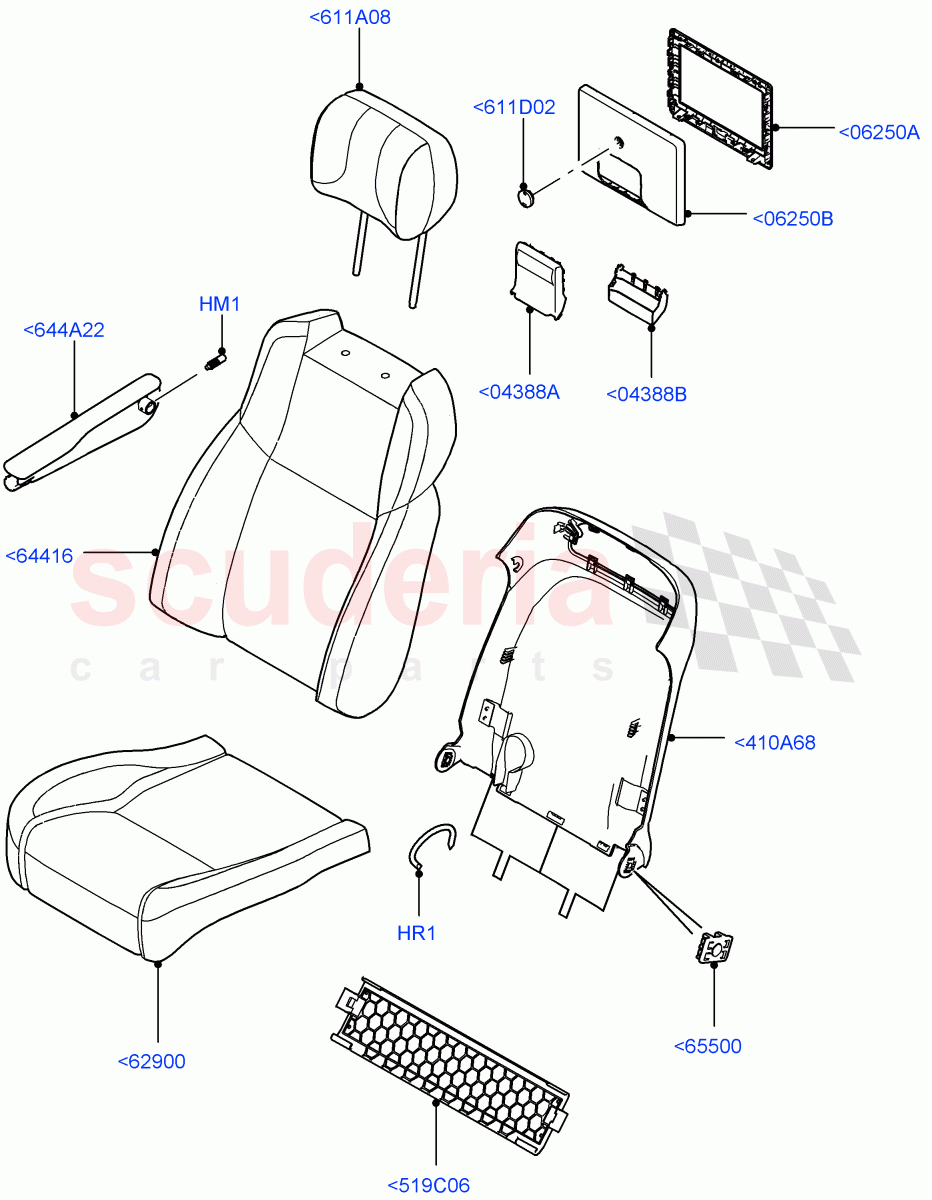 Front Seat Covers (Long Wheelbase, Semi Aniline Leather Perf) ((V) TOHA999999) of Land Rover Land Rover Range Rover (2012-2021) [2.0 Turbo Petrol GTDI]