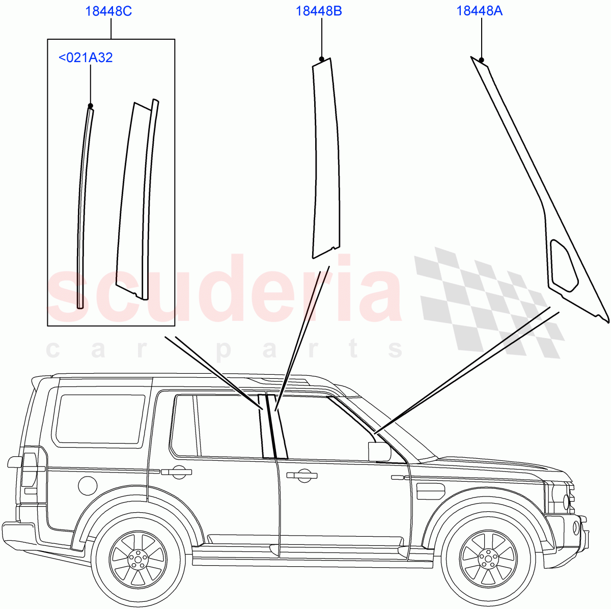 Rear Doors, Hinges & Weatherstrips ((V) FROMAA000001) of Land Rover Land Rover Discovery 4 (2010-2016) [3.0 Diesel 24V DOHC TC]
