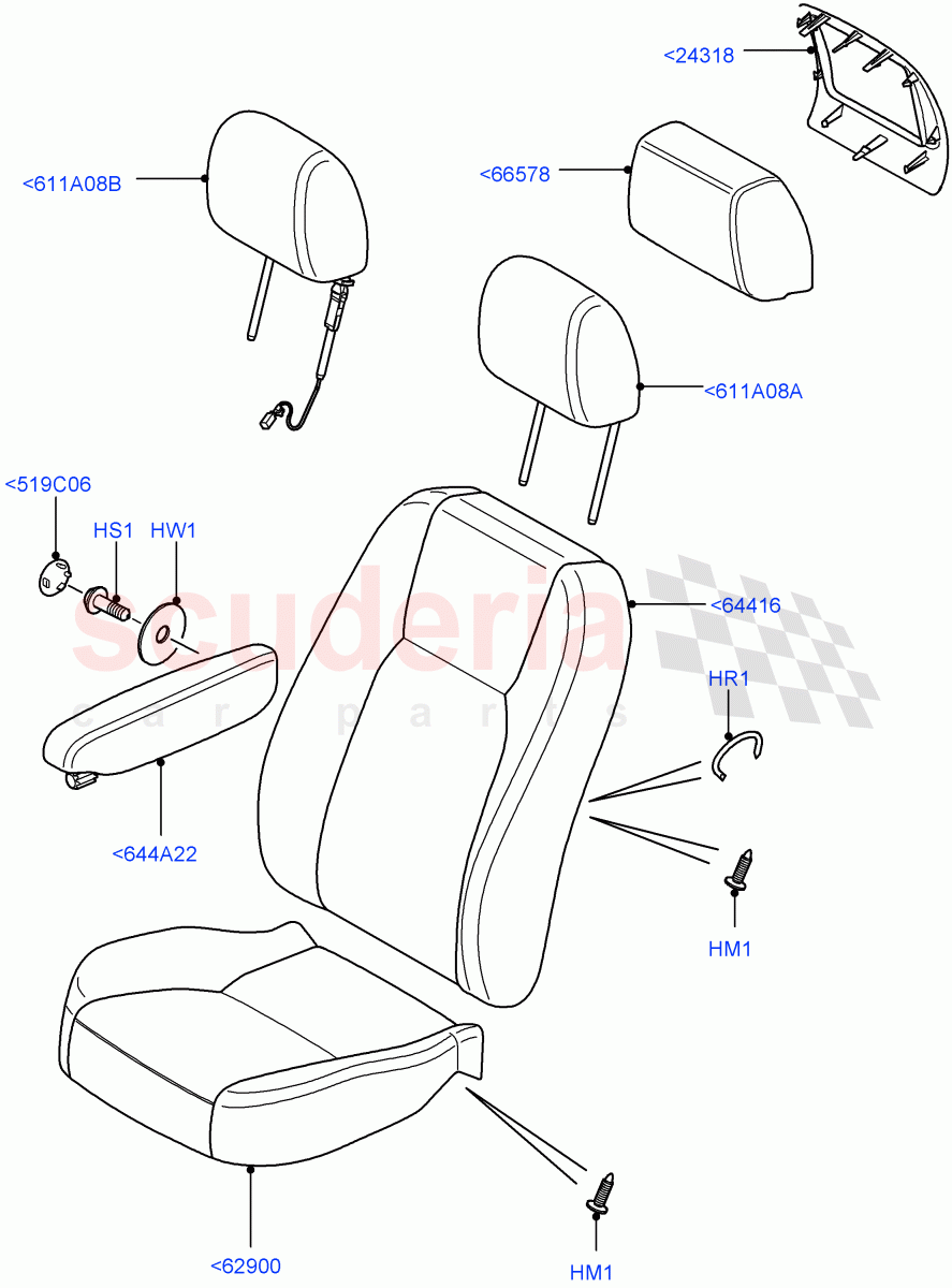 Front Seat Covers ((V) FROMAA000001) of Land Rover Land Rover Discovery 4 (2010-2016) [4.0 Petrol V6]