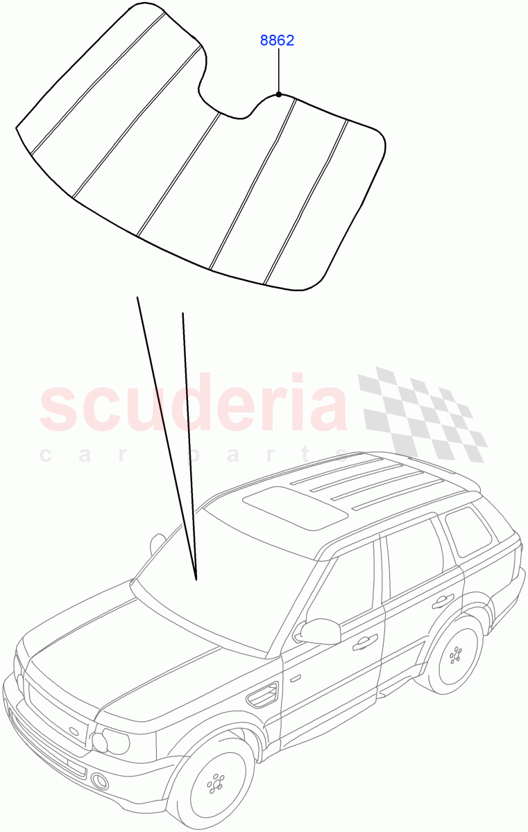 Sun Blinds (Accessory) ((V) FROMAA000001) of Land Rover Land Rover Range Rover Sport (2010-2013) [3.0 Diesel 24V DOHC TC]