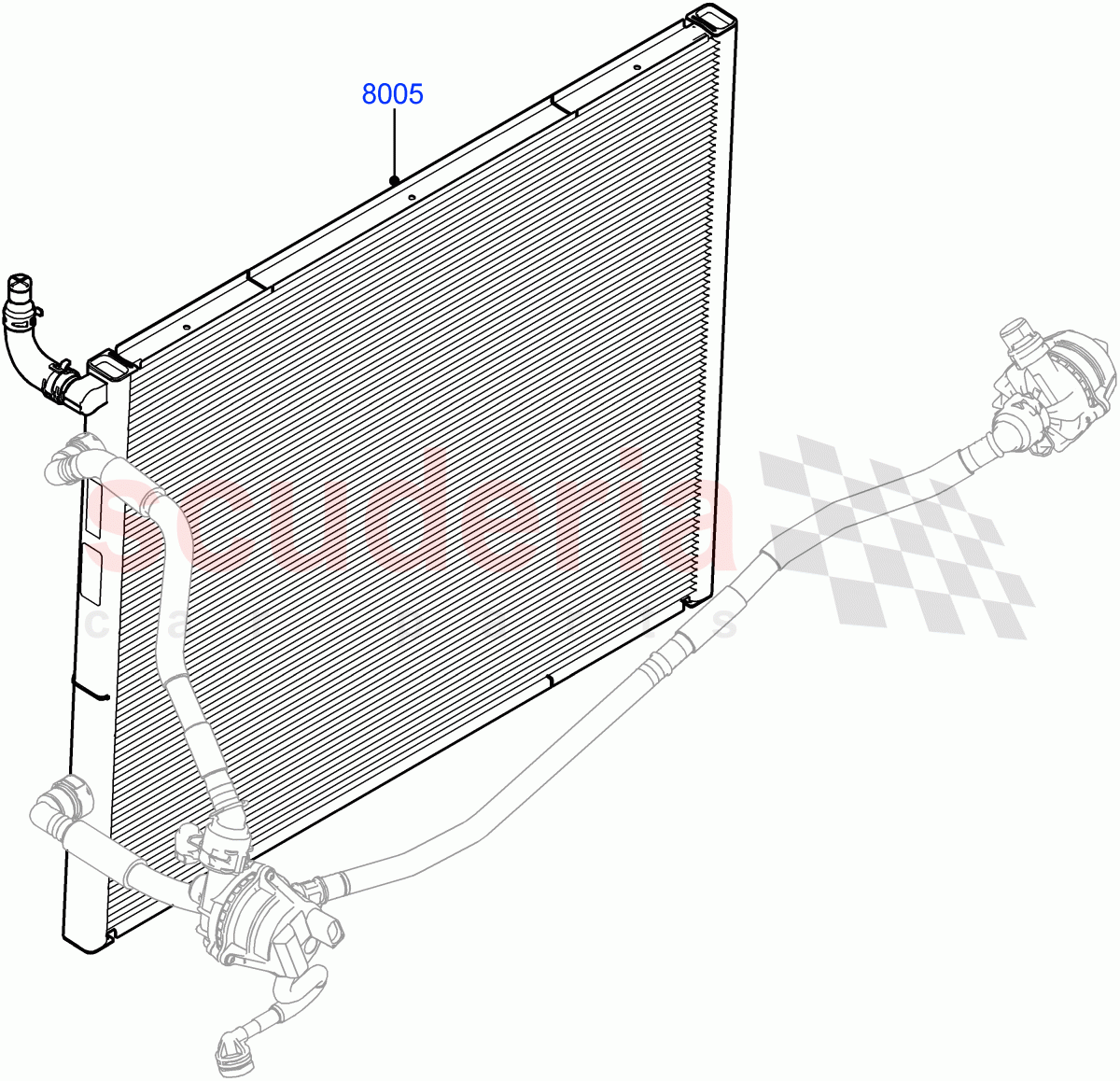 Radiator/Coolant Overflow Container (Water Charge Air Cooler) (4.4 V8 Turbo Petrol (NC10)) of Land Rover Land Rover Range Rover (2022+) [4.4 V8 Turbo Petrol NC10]