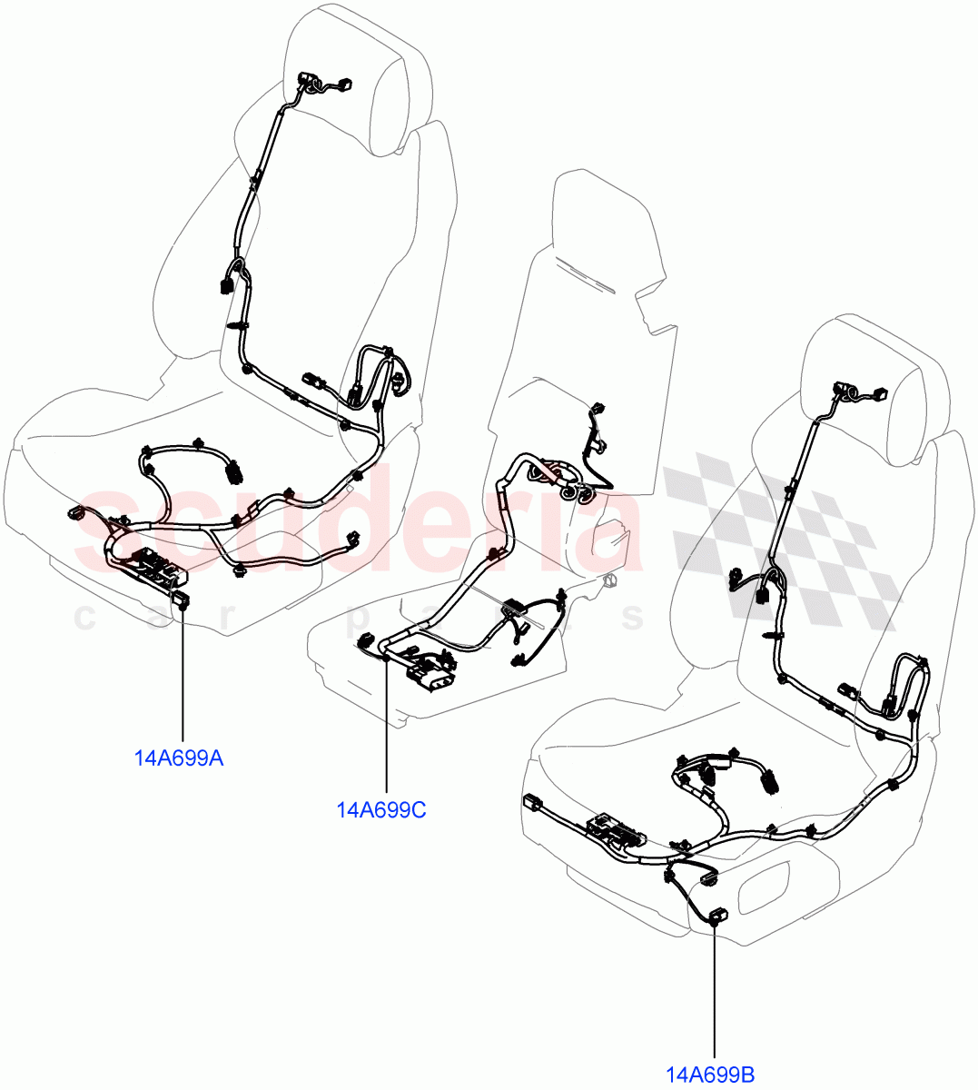 Wiring - Seats (Front Seats) ((V) TON2999999) of Land Rover Land Rover Defender (2020+) [2.0 Turbo Diesel]