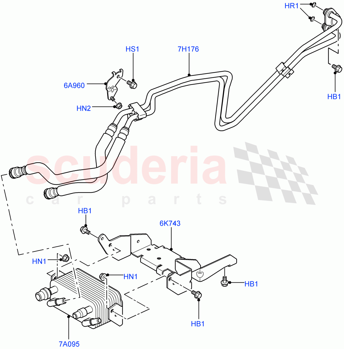 Transmission Cooling Systems (6 Speed Auto ZF 6HP26 Steptronic) ((V) FROM7A000001, (V) TO9A999999) of Land Rover Land Rover Range Rover Sport (2005-2009) [4.2 Petrol V8 Supercharged]