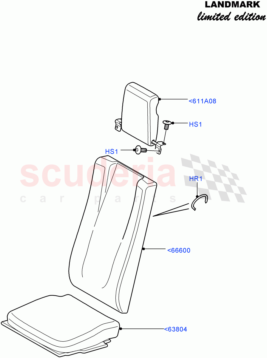 Rear Seat Covers (Row 3) (Landmark Limited Edition, With 7 Seat Configuration) ((V) FROMBA000001) of Land Rover Land Rover Discovery 4 (2010-2016) [3.0 Diesel 24V DOHC TC]