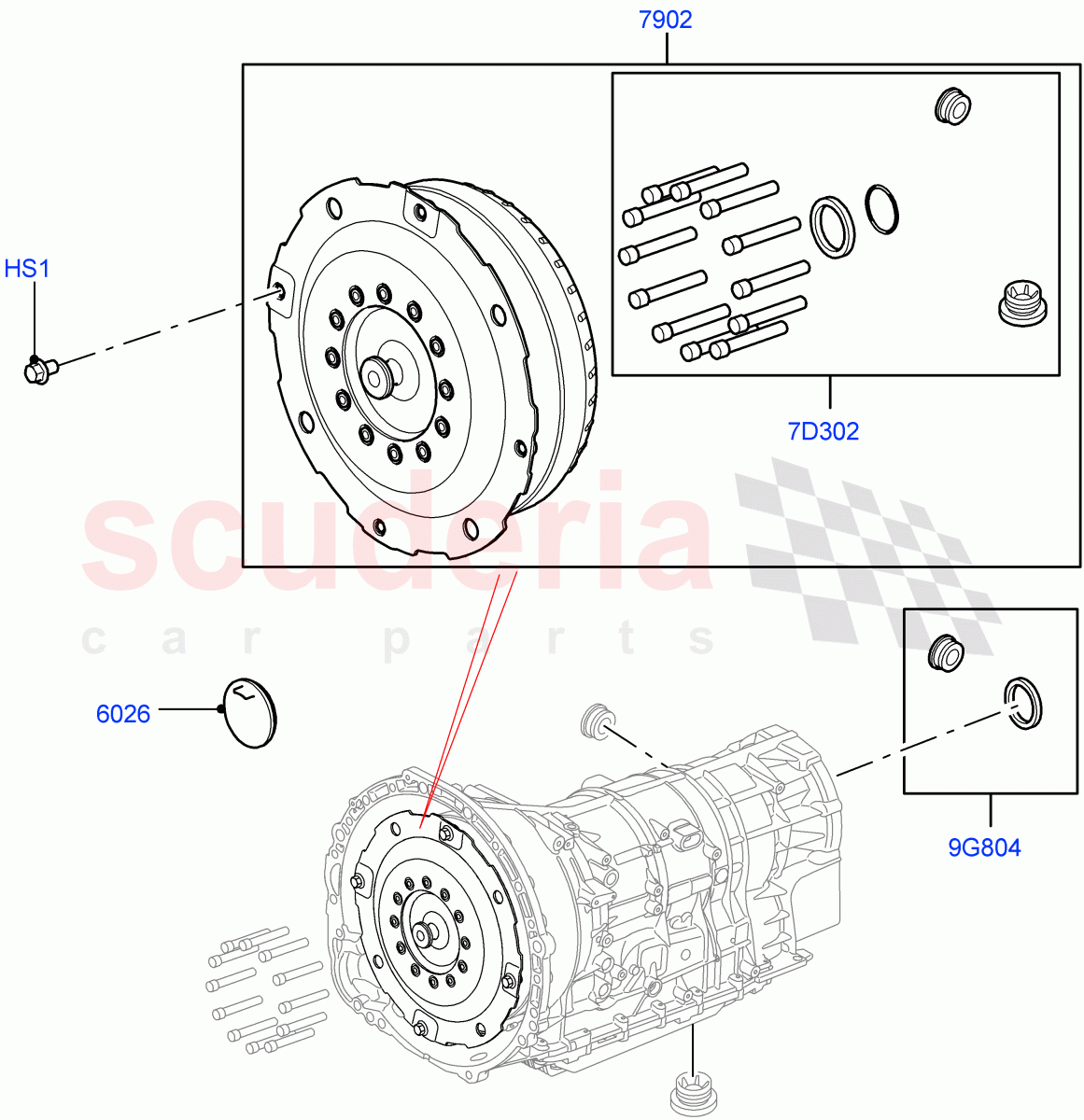 Converter (3.0 V6 Diesel, 8 Speed Auto Trans ZF 8HP70 4WD, 4.4L DOHC DITC V8 Diesel, 3.0 V6 D Gen2 Twin Turbo) ((V) FROMBA000001) of Land Rover Land Rover Range Rover Sport (2010-2013) [5.0 OHC SGDI SC V8 Petrol]