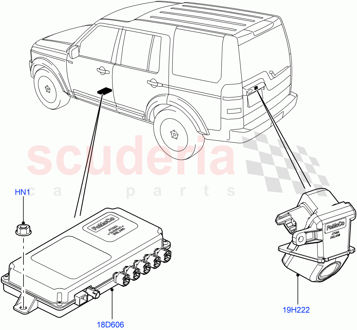 Camera Equipment (Rear) ((V) FROMAA000001, (V) TODA999999) of Land Rover Land Rover Discovery 4 (2010-2016) [4.0 Petrol V6]
