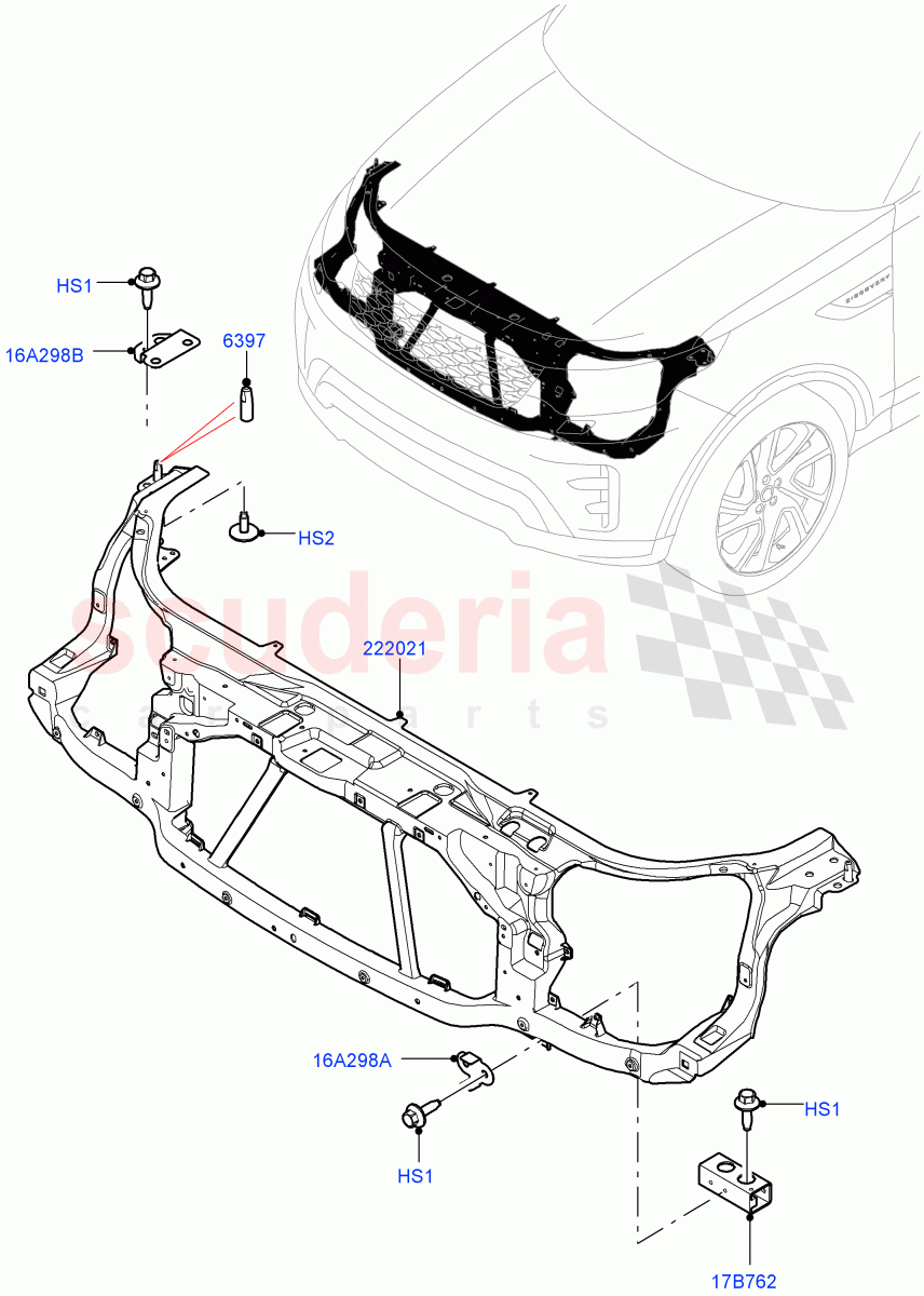 Front Panels, Aprons & Side Members (Solihull Plant Build, Front Panel) ((V) FROMHA000001) of Land Rover Land Rover Discovery 5 (2017+) [3.0 DOHC GDI SC V6 Petrol]