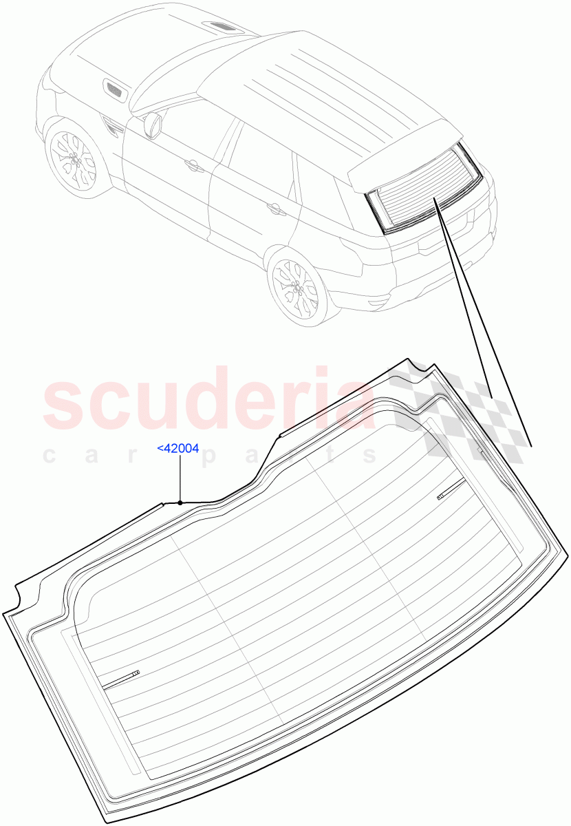 Back Window Glass of Land Rover Land Rover Range Rover Sport (2014+) [2.0 Turbo Petrol GTDI]
