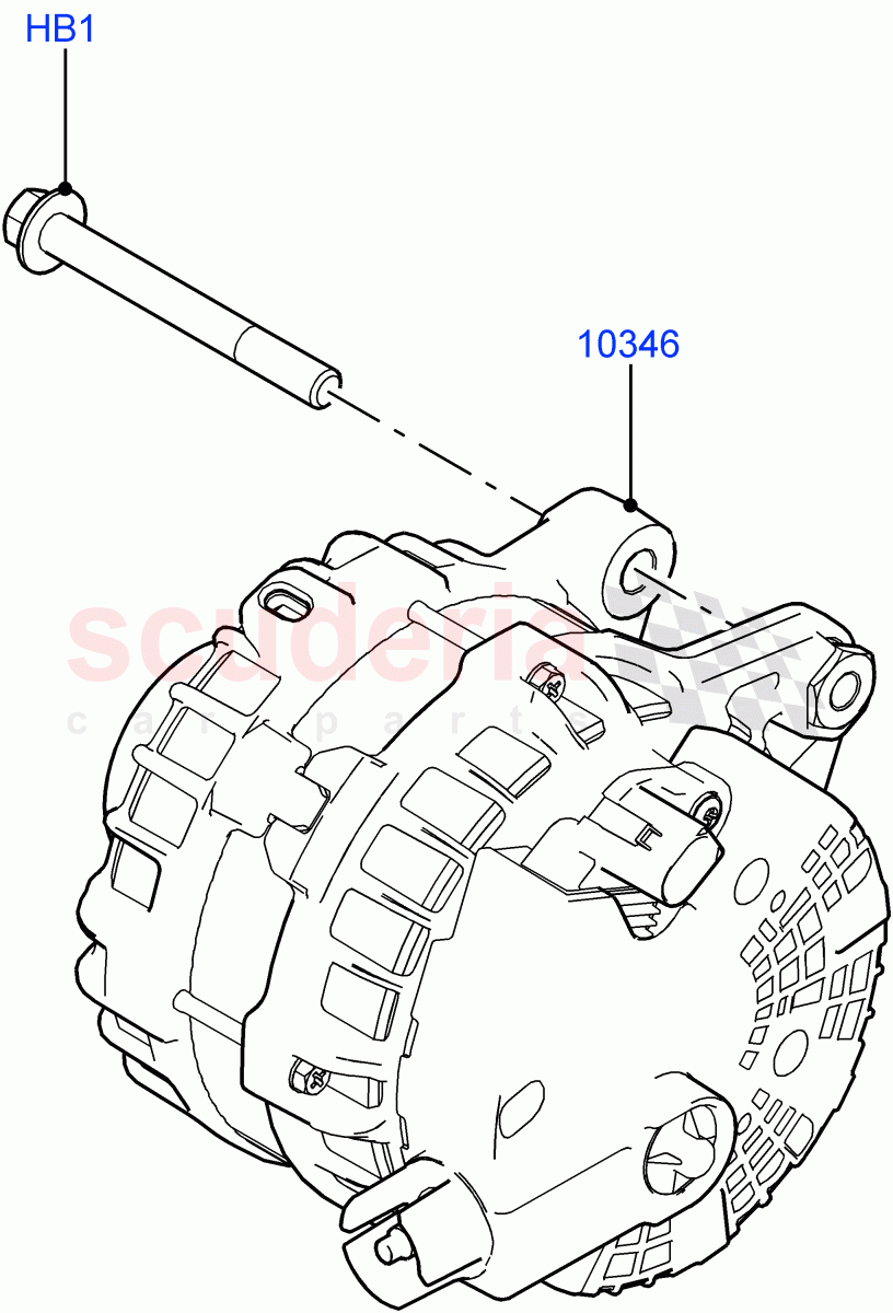 Alternator And Mountings (Itatiaia (Brazil), Less Electric Engine Battery) of Land Rover Land Rover Range Rover Evoque (2019+) [2.0 Turbo Diesel AJ21D4]
