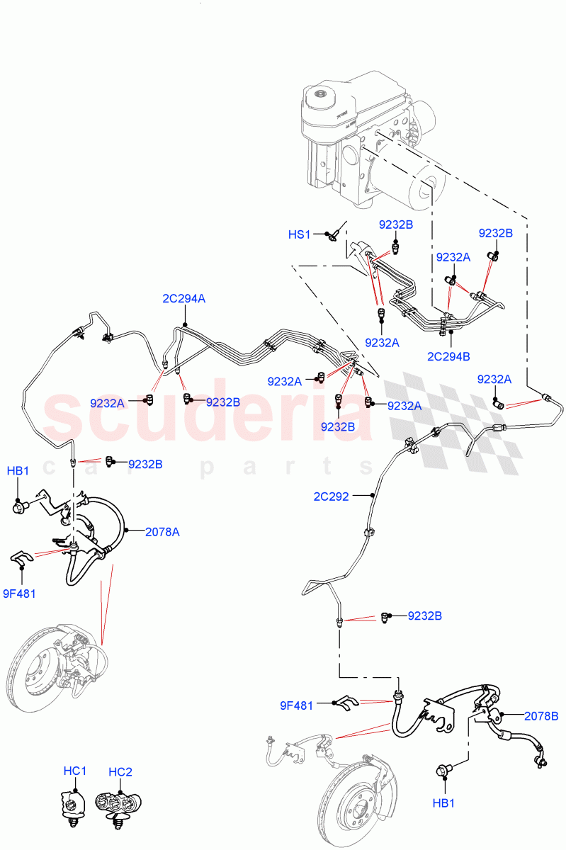 Front Brake Pipes (LHD) of Land Rover Land Rover Defender (2020+) [3.0 I6 Turbo Diesel AJ20D6]