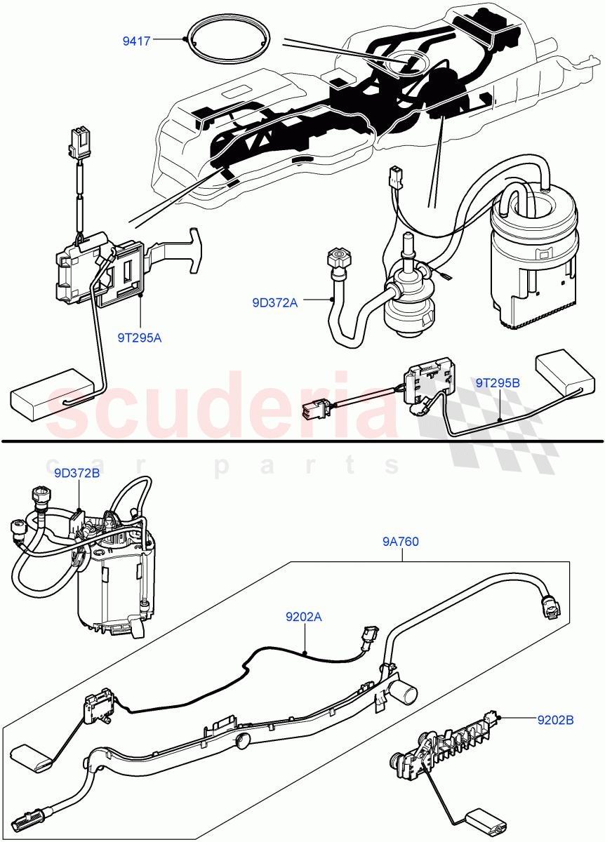 Fuel Pump And Sender Unit (AJ Petrol 4.4 V8 EFI (220KW)) of Land Rover Land Rover Range Rover Sport (2005-2009) [4.4 AJ Petrol V8]