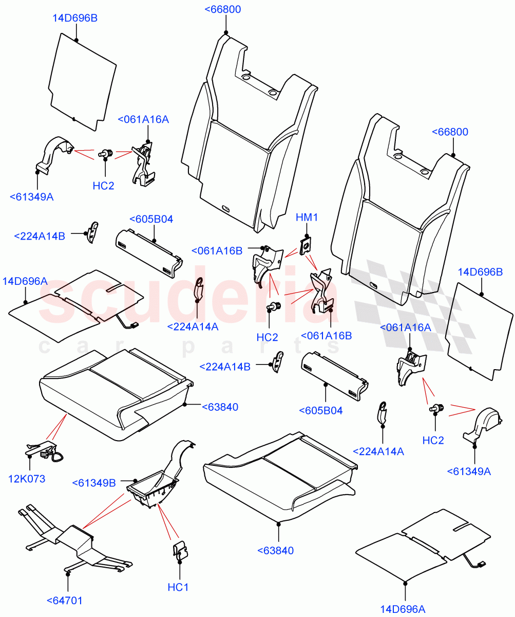 Rear Seat Pads/Valances & Heating (Solihull Plant Build, Row 3) (Version - Core, With 7 Seat Configuration) ((V) FROMHA000001) of Land Rover Land Rover Discovery 5 (2017+) [3.0 Diesel 24V DOHC TC]
