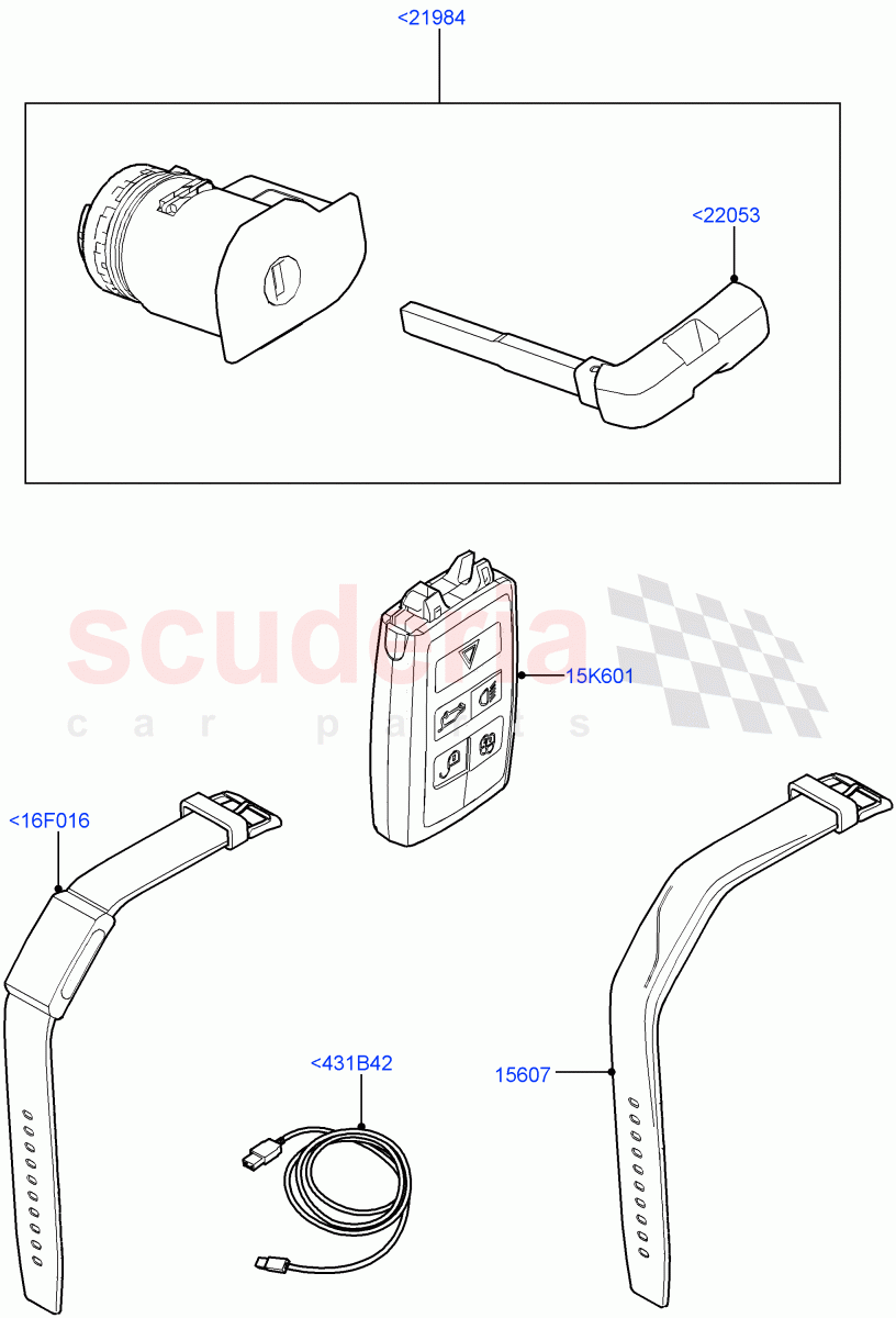 Vehicle Lock Sets And Repair Kits (Itatiaia (Brazil)) of Land Rover Land Rover Range Rover Evoque (2019+) [2.0 Turbo Petrol AJ200P]
