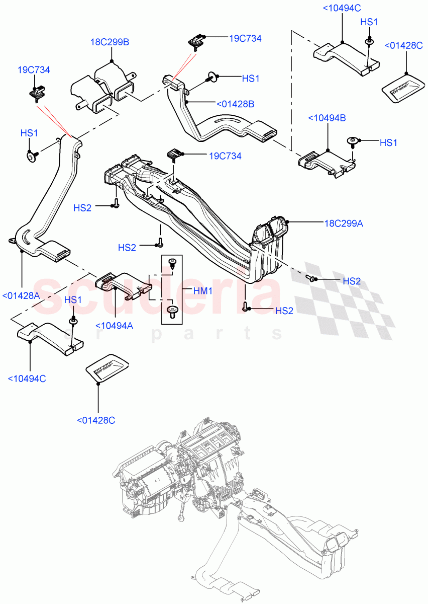 Air Vents, Louvres And Ducts (Internal Components, Floor) of Land Rover Land Rover Range Rover (2012-2021) [5.0 OHC SGDI SC V8 Petrol]