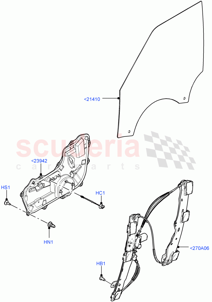 Front Door Glass & Window Controls (Halewood (UK)) of Land Rover Land Rover Range Rover Evoque (2019+) [2.0 Turbo Petrol AJ200P]