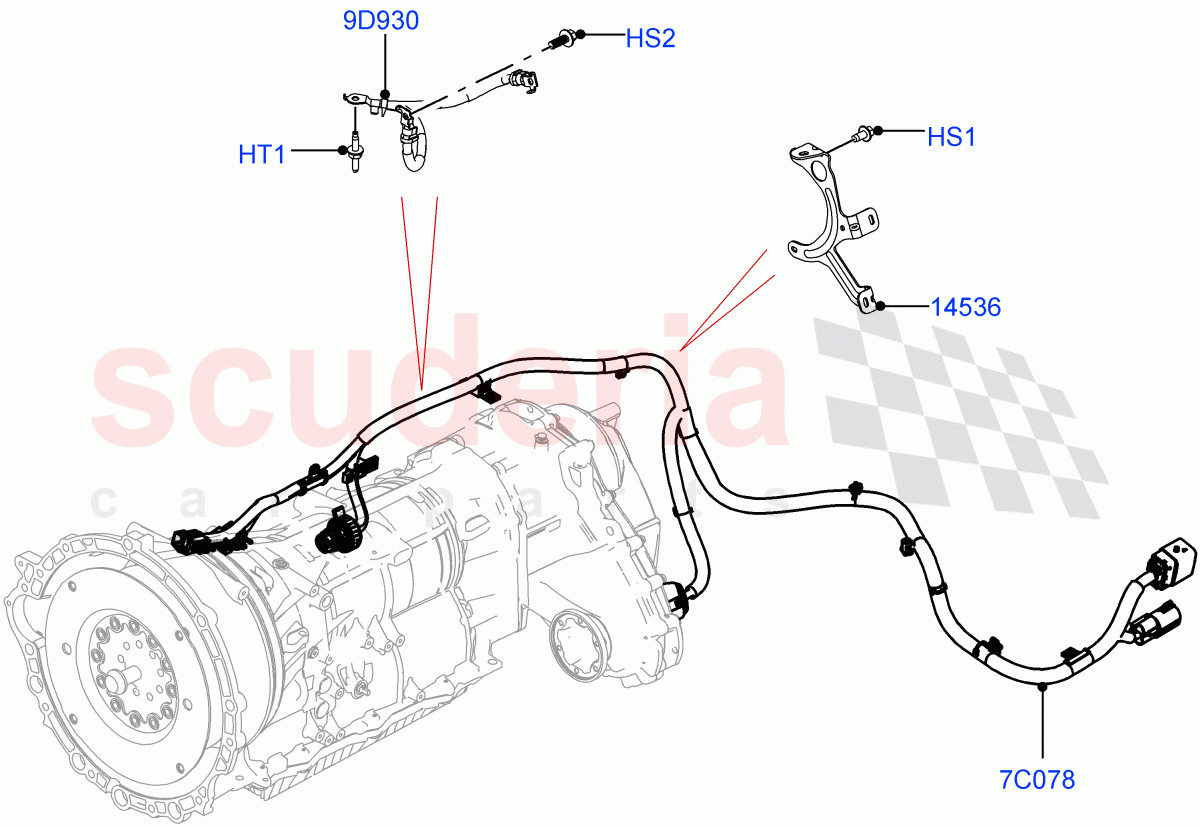 Transmission Harness (Nitra Plant Build) ((V) FROMM2000001) of Land Rover Land Rover Discovery 5 (2017+) [3.0 I6 Turbo Diesel AJ20D6]