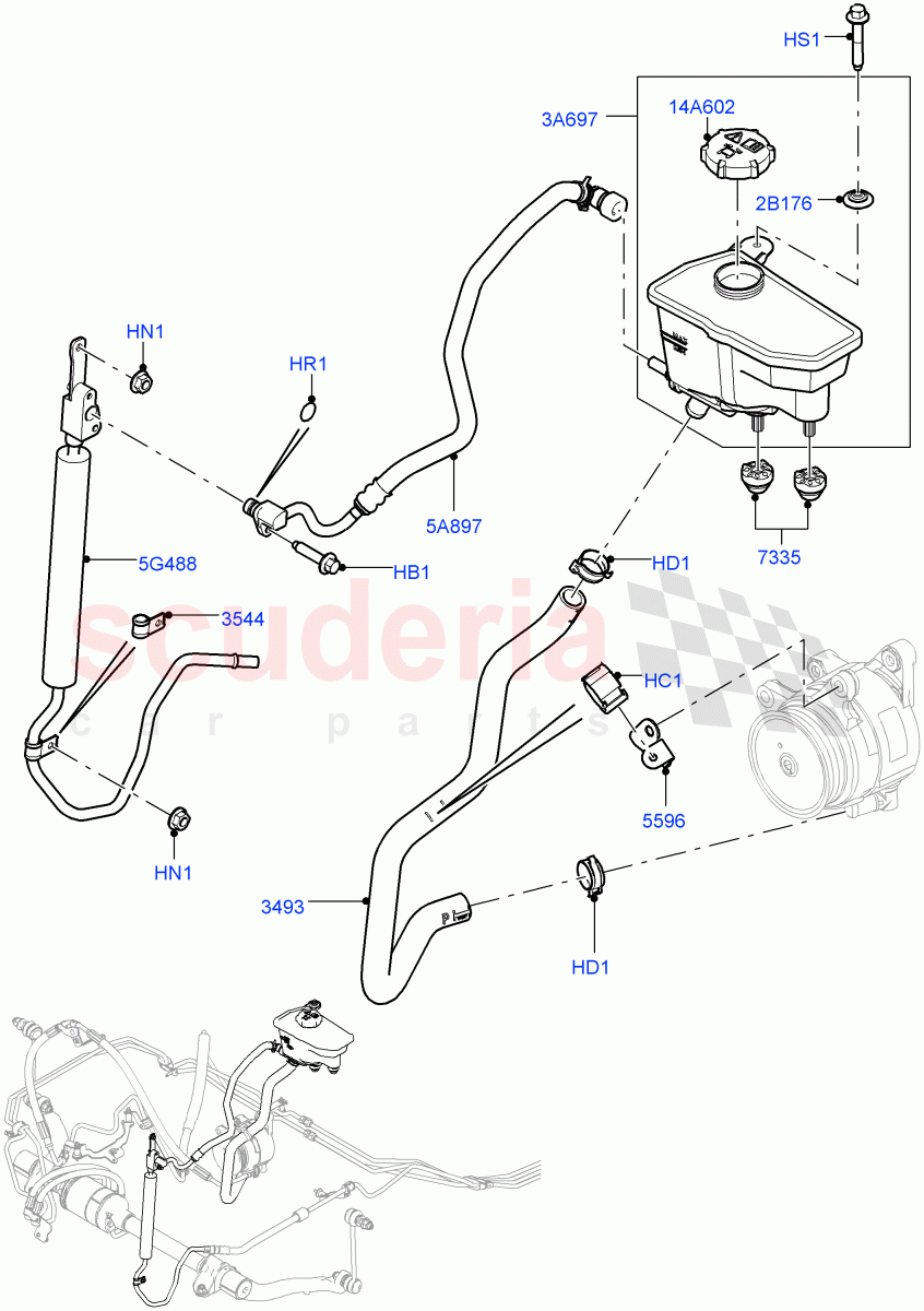 Active Anti-Roll Bar System (Reservoir, Cooler) (5.0L OHC SGDI SC V8 Petrol - AJ133, With ACE Suspension, 5.0 Petrol AJ133 DOHC CDA, 5.0L P AJ133 DOHC CDA S/C Enhanced) ((V) TOJA999999) of Land Rover Land Rover Range Rover (2012-2021) [3.0 DOHC GDI SC V6 Petrol]
