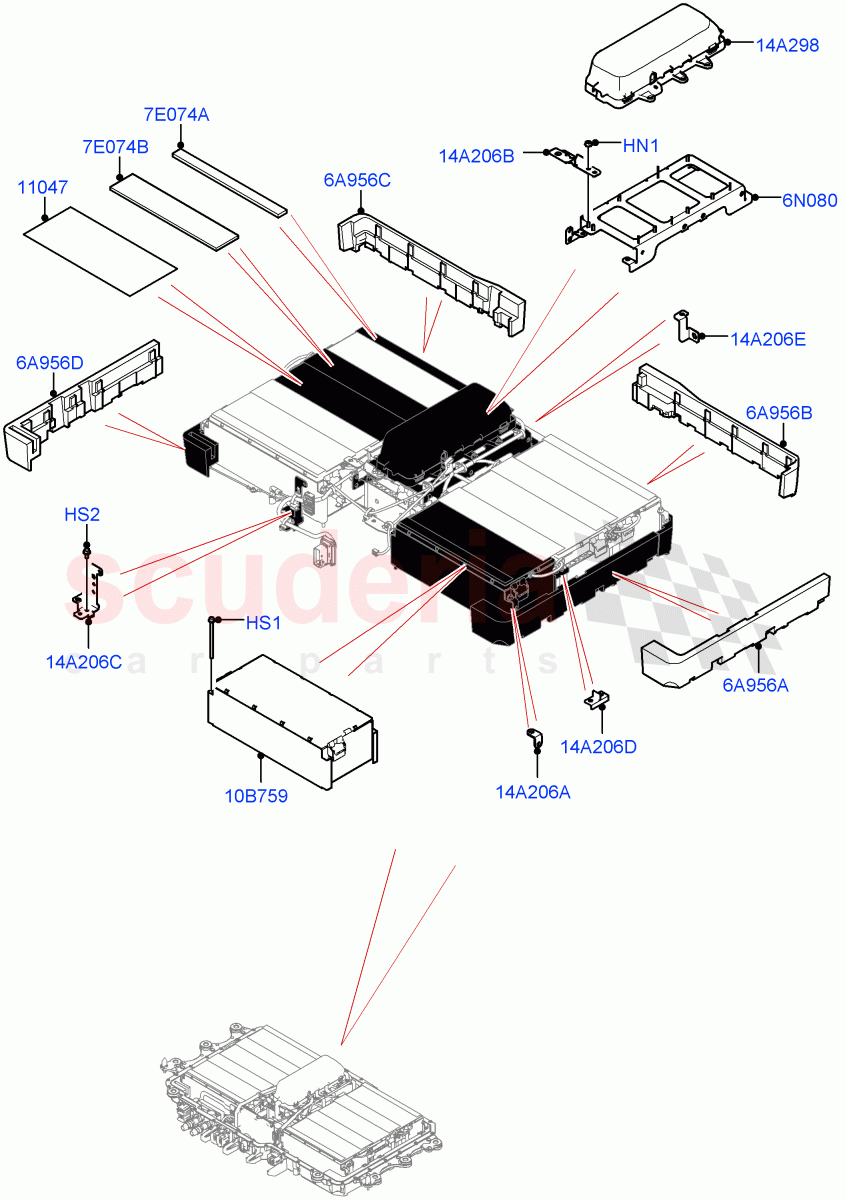 Hybrid Electrical Modules (Traction Battery Modules) (Changsu (China), Electric Engine Battery-PHEV) ((V) FROMKG446857) of Land Rover Land Rover Discovery Sport (2015+) [1.5 I3 Turbo Petrol AJ20P3]