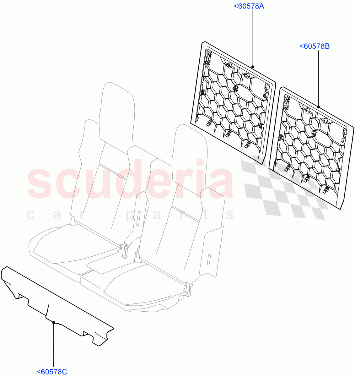 Rear Seat Back (Row 3) (With 7 Seat Configuration) of Land Rover Land Rover Range Rover Sport (2014+) [2.0 Turbo Diesel]