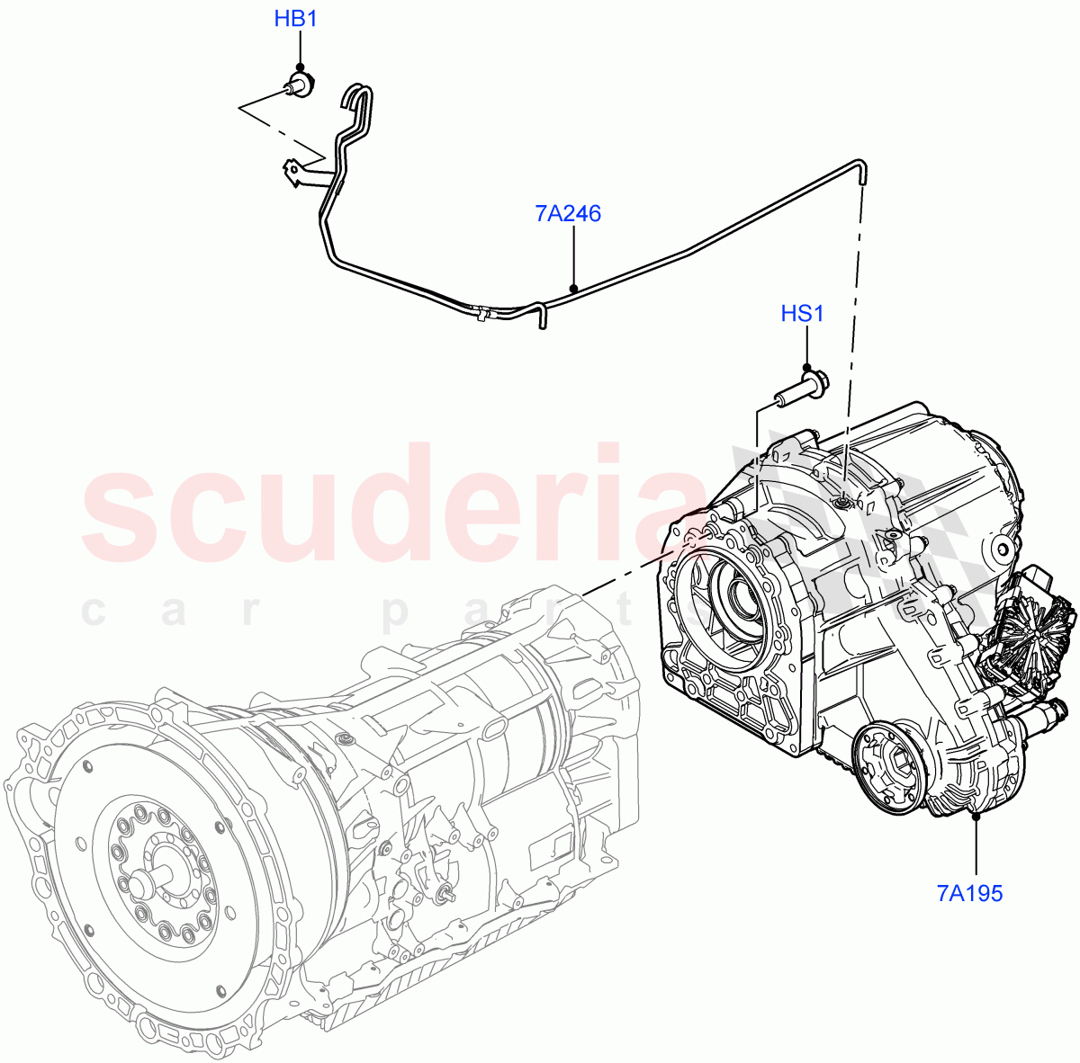 Transfer Drive Case (Nitra Plant Build) (2.0L I4 High DOHC AJ200 Petrol, With 2 Spd Trans Case With Ctl Trac, 3.0L AJ20P6 Petrol High, 2.0L AJ200P Hi PHEV, 2.0L I4 DSL HIGH DOHC AJ200, 5.0 Petrol AJ133 DOHC CDA) of Land Rover Land Rover Defender (2020+) [3.0 I6 Turbo Diesel AJ20D6]