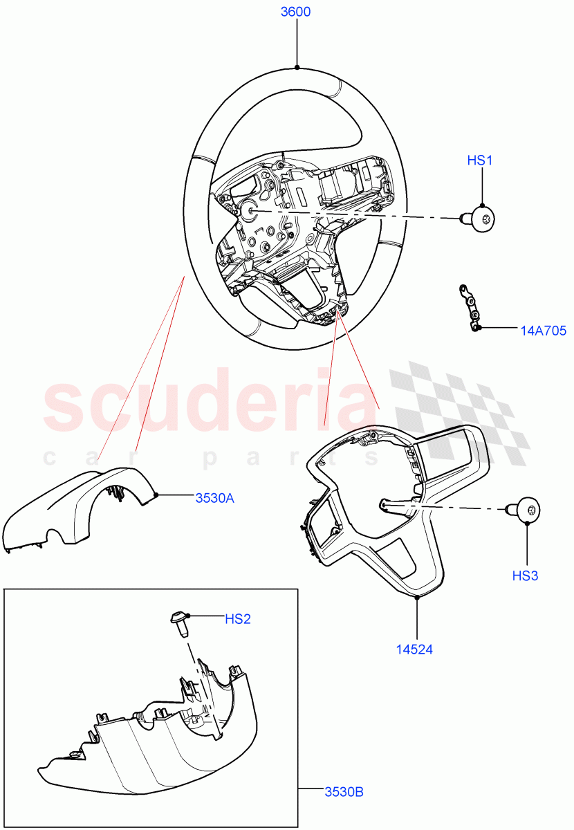 Steering Wheel (Itatiaia (Brazil)) of Land Rover Land Rover Range Rover Evoque (2019+) [2.0 Turbo Diesel AJ21D4]