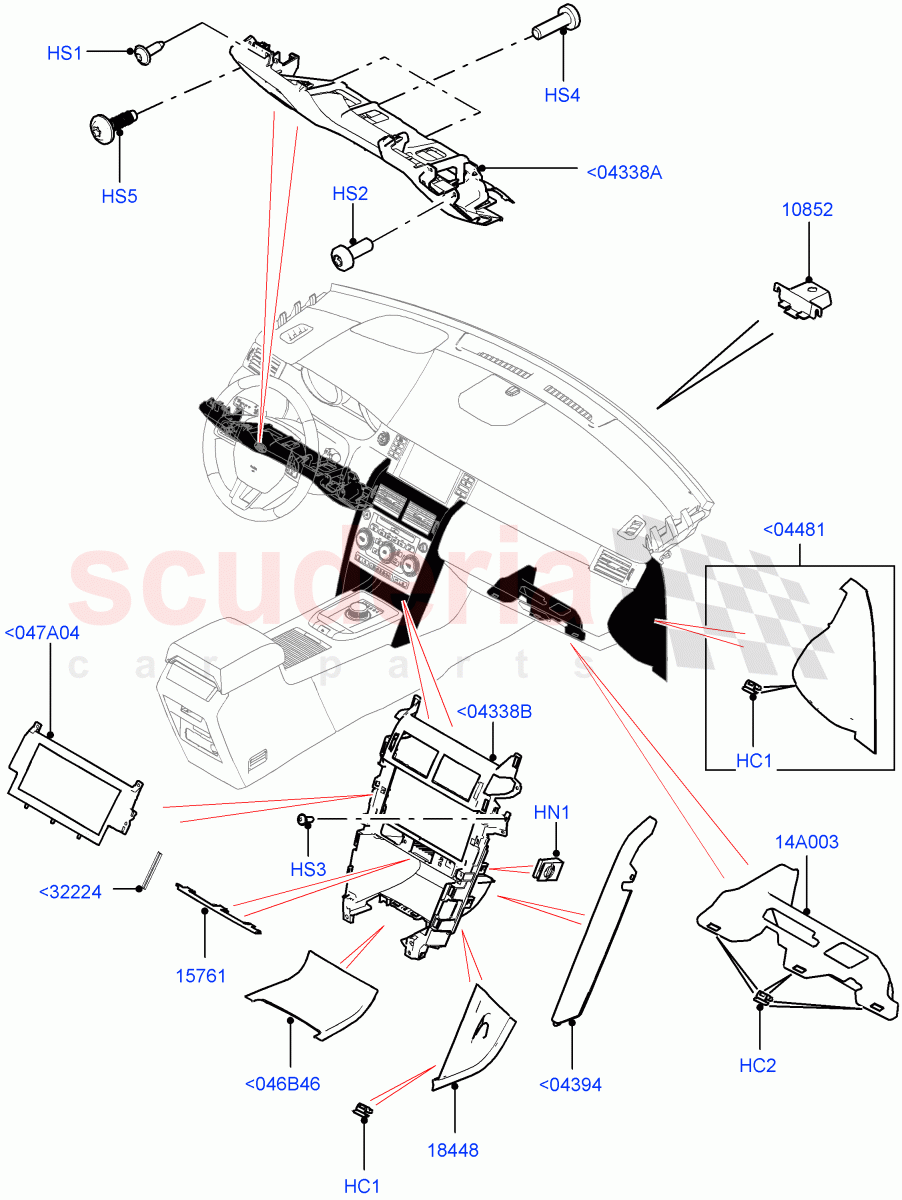 Instrument Panel (External, Lower) (Changsu (China)) ((V) FROMFG000001, (V) TOKG446856) of Land Rover Land Rover Discovery Sport (2015+) [1.5 I3 Turbo Petrol AJ20P3]